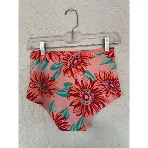 EUC Aerie 2-Piece Halter Hi-Rise Swimsuit - Size Small Tropical - Floral - Pink - Picture 8 of 11